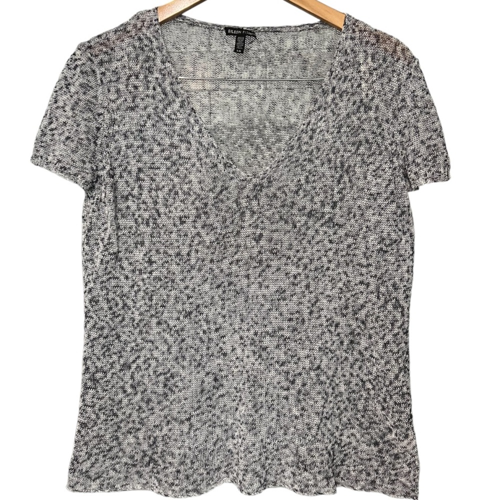 Eileen Fisher space-dyed Italian knit cord top.